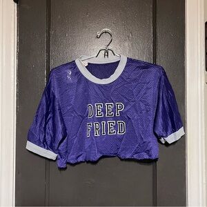 Deep Fried Purple Crop Tee with White Trim
